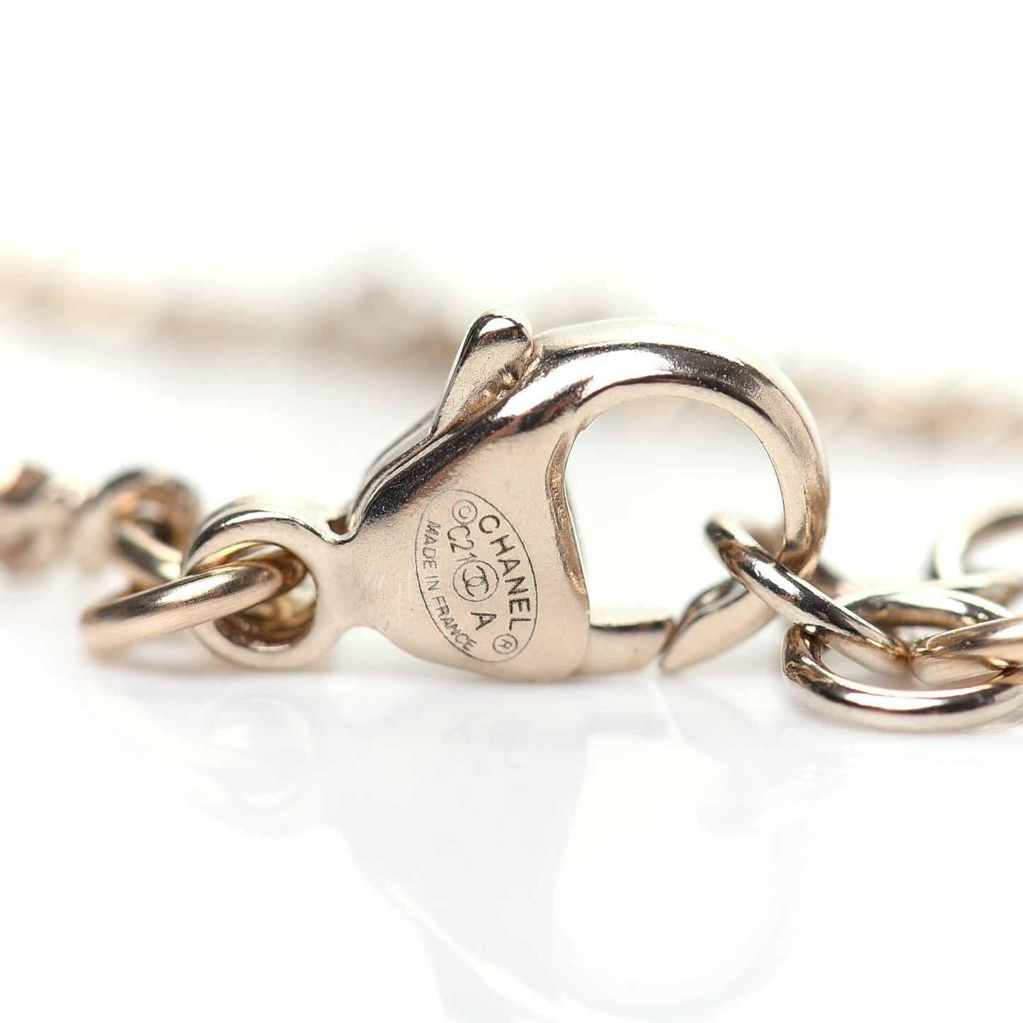 Pearl Crystal CC Bracelet Light Gold