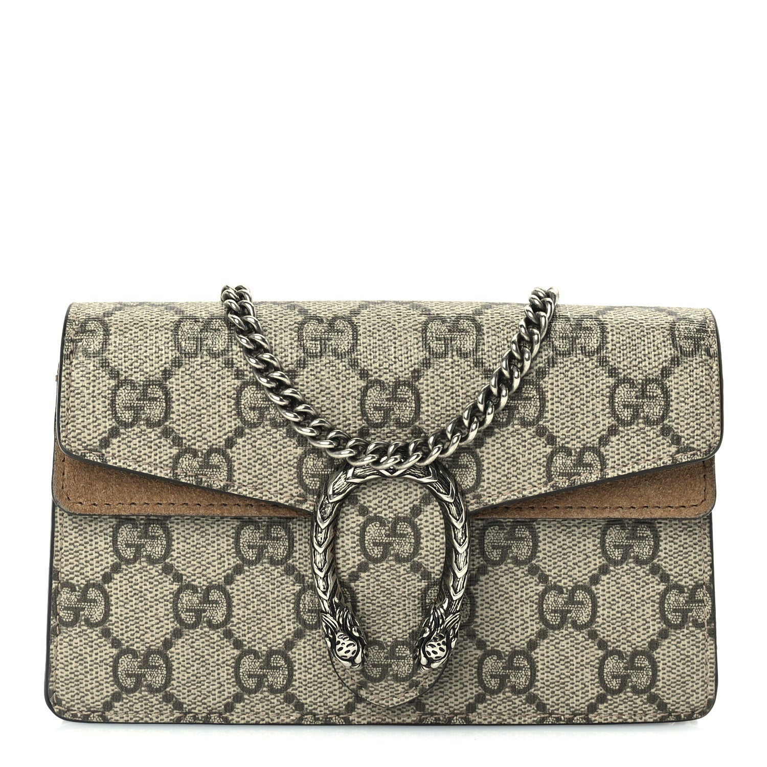 Gucci GG Supreme Monogram Super Mini Dionysus Shoulder Bag Taupe 1 of 8