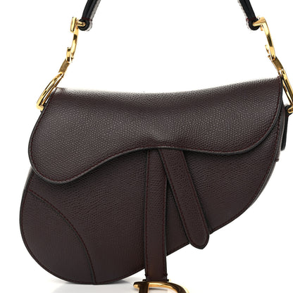 Christian Dior Grained Calfskin Mini Saddle Bag Plum 8 of 10