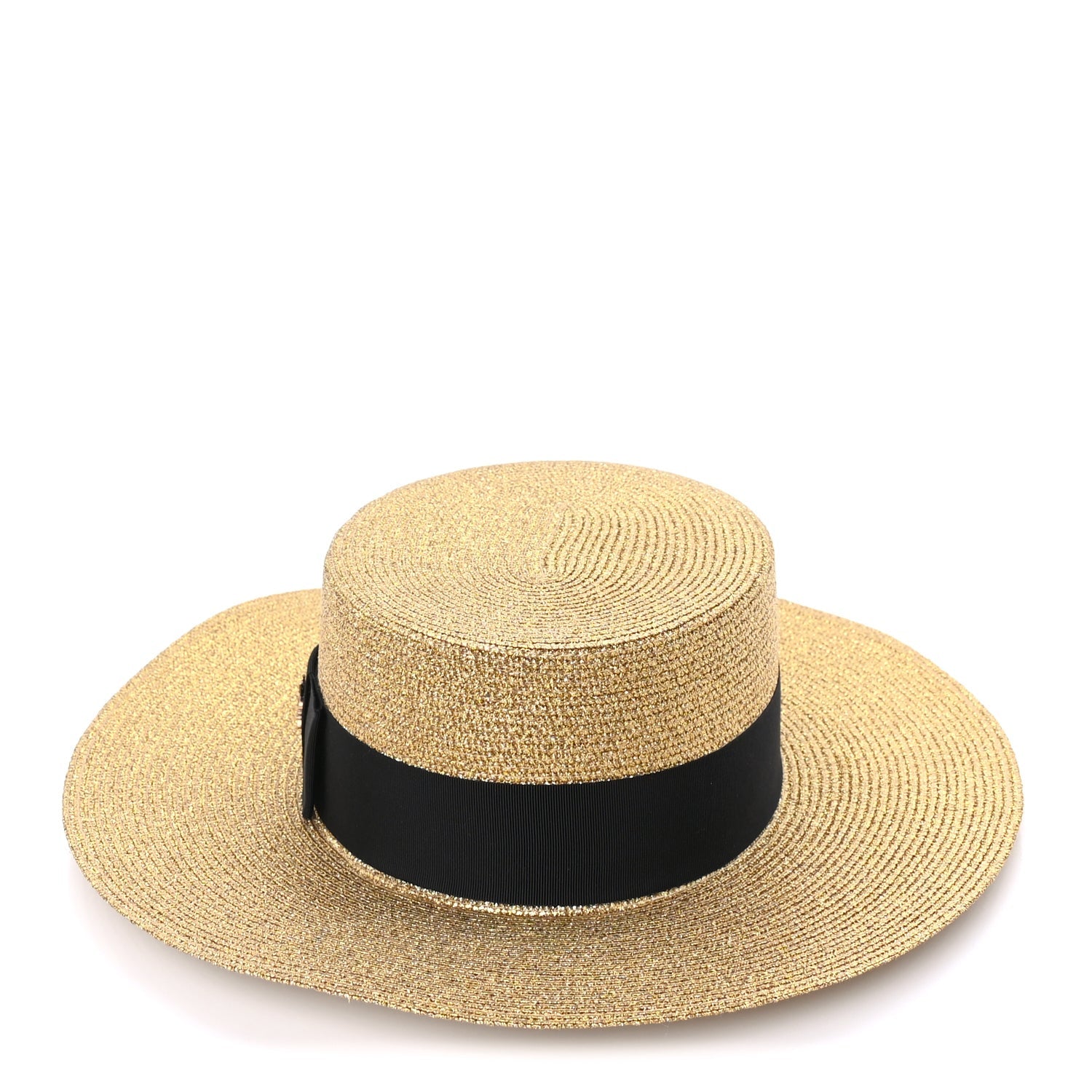 Gucci Lame Papier Hat M  Black Gold 2 of 7
