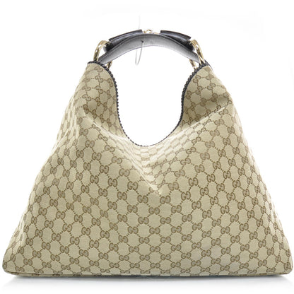 Gucci Monogram Large Horsebit Chain Hobo 1 of 9