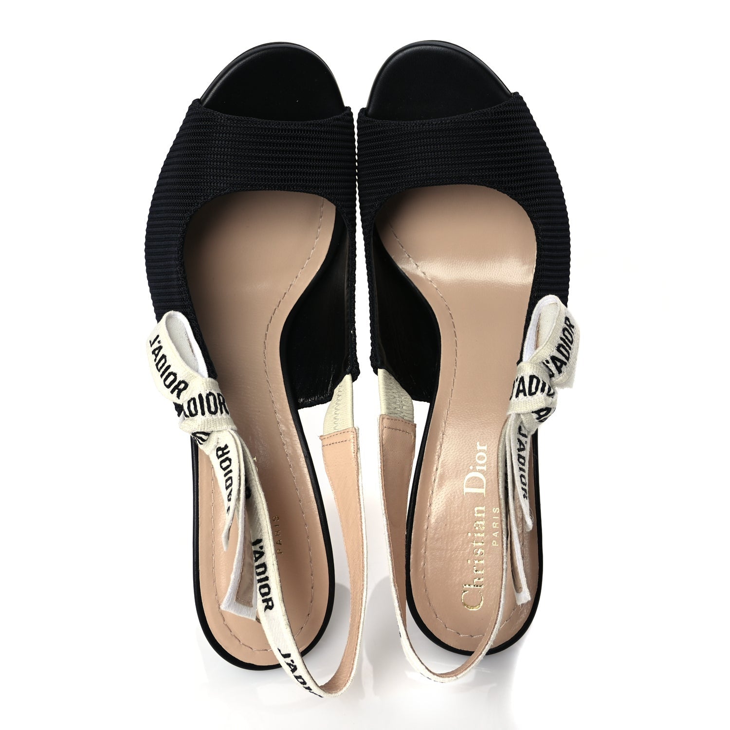 Christian Dior Technical Canvas Ribbon J'Adior Slingback 85mm Sandals 39 Black 2 of 9