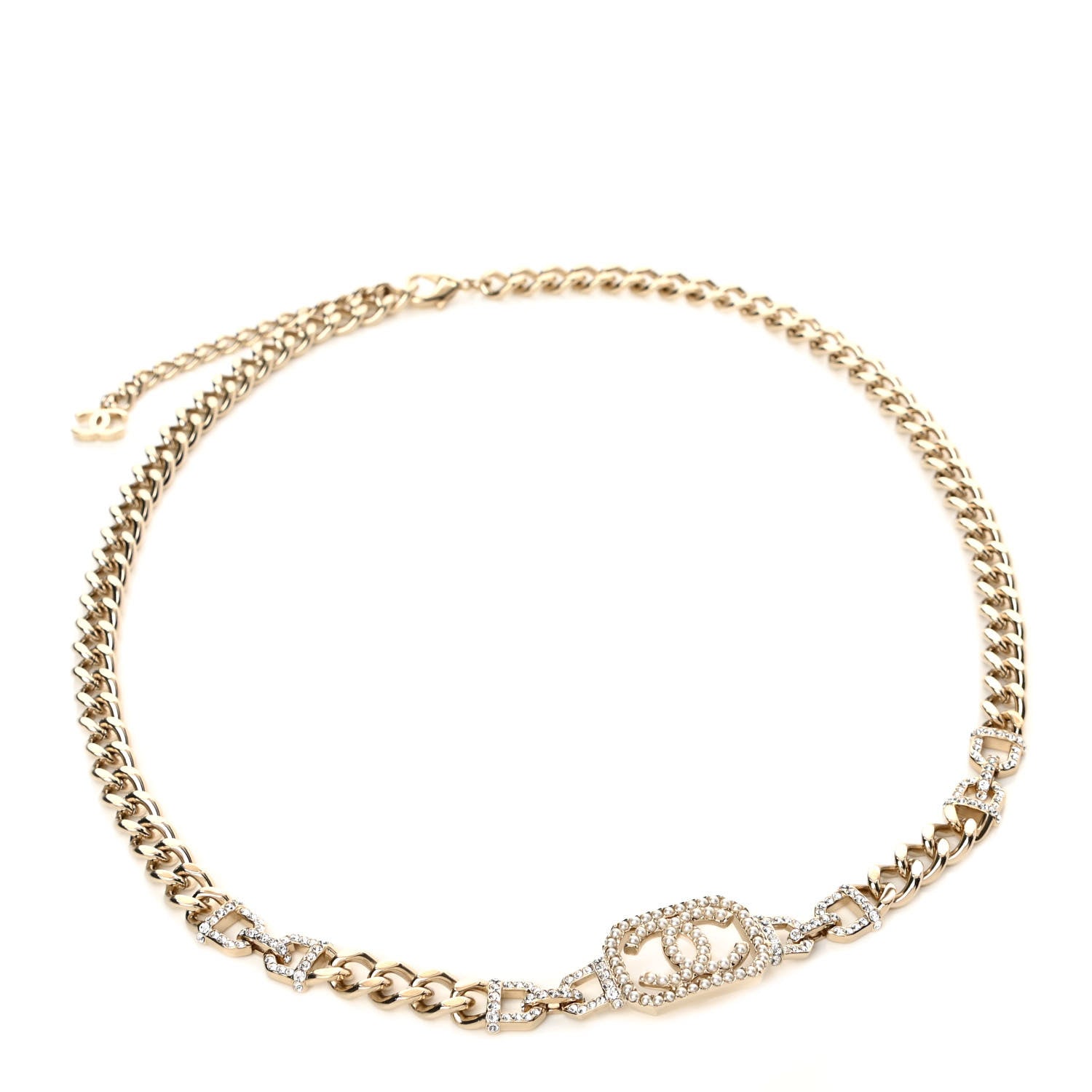 Chanel Metal Crystal CC Vendome Chain Belt 80 Gold 1 of 4