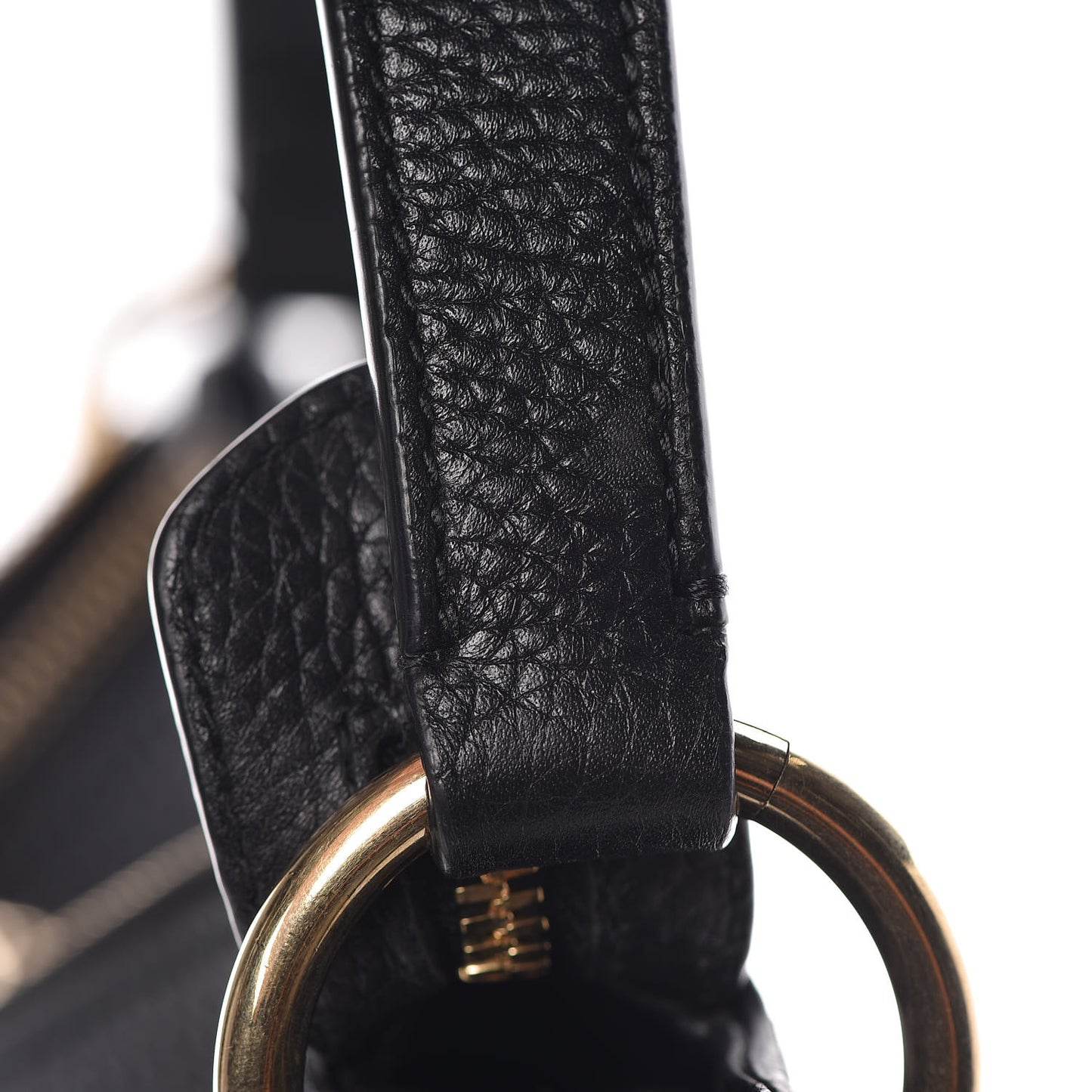 Pebbled Calfskin Large Soho Hobo Black
