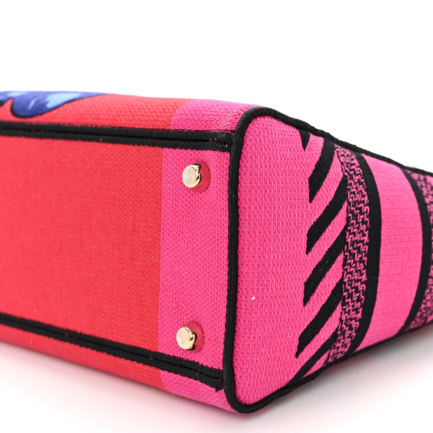 Christian Dior Canvas Embroidered Flower Pop Medium Lady D-Lite Red Pink 9 of 10