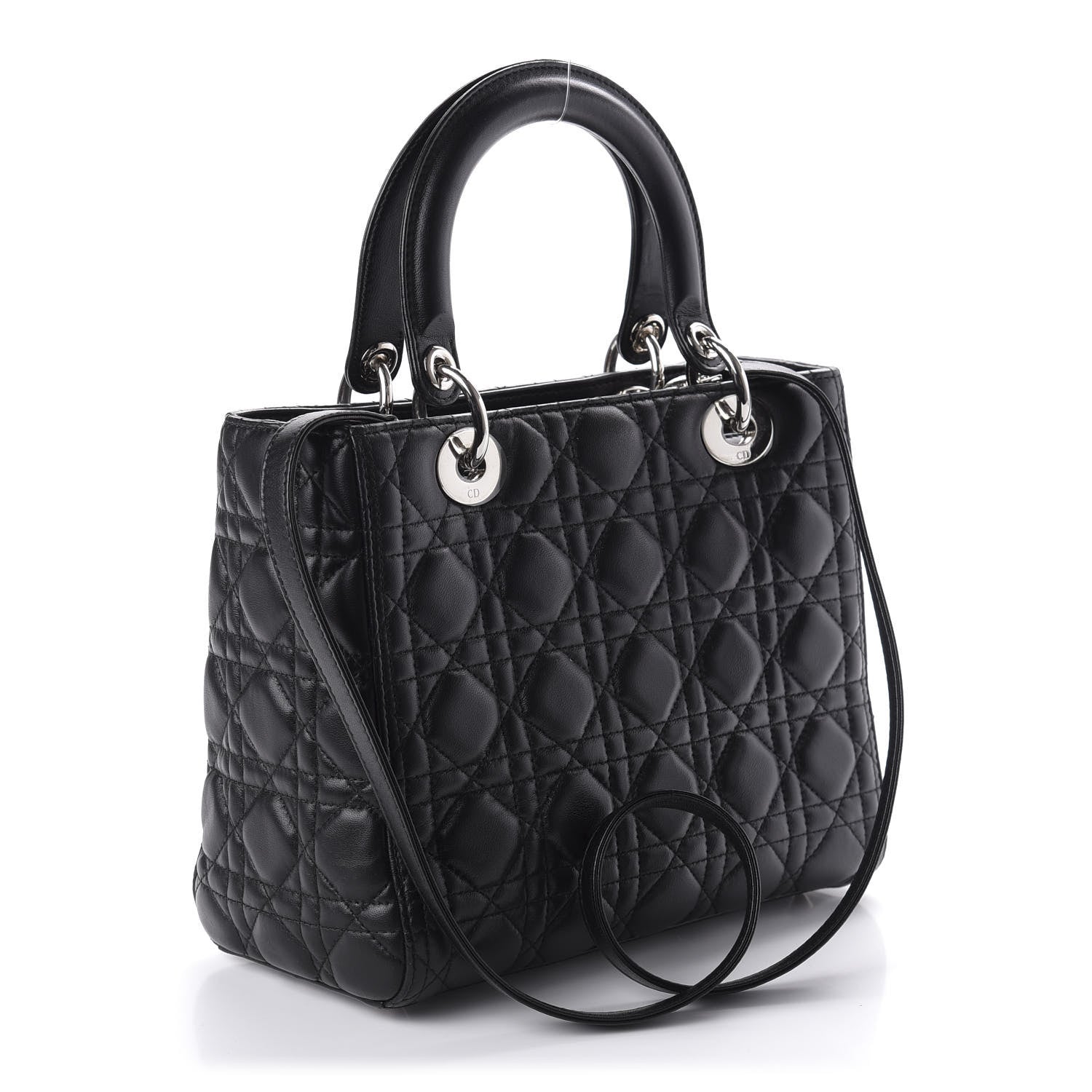 Christian Dior Lambskin Cannage Medium Lady Dior Black 3 of 10