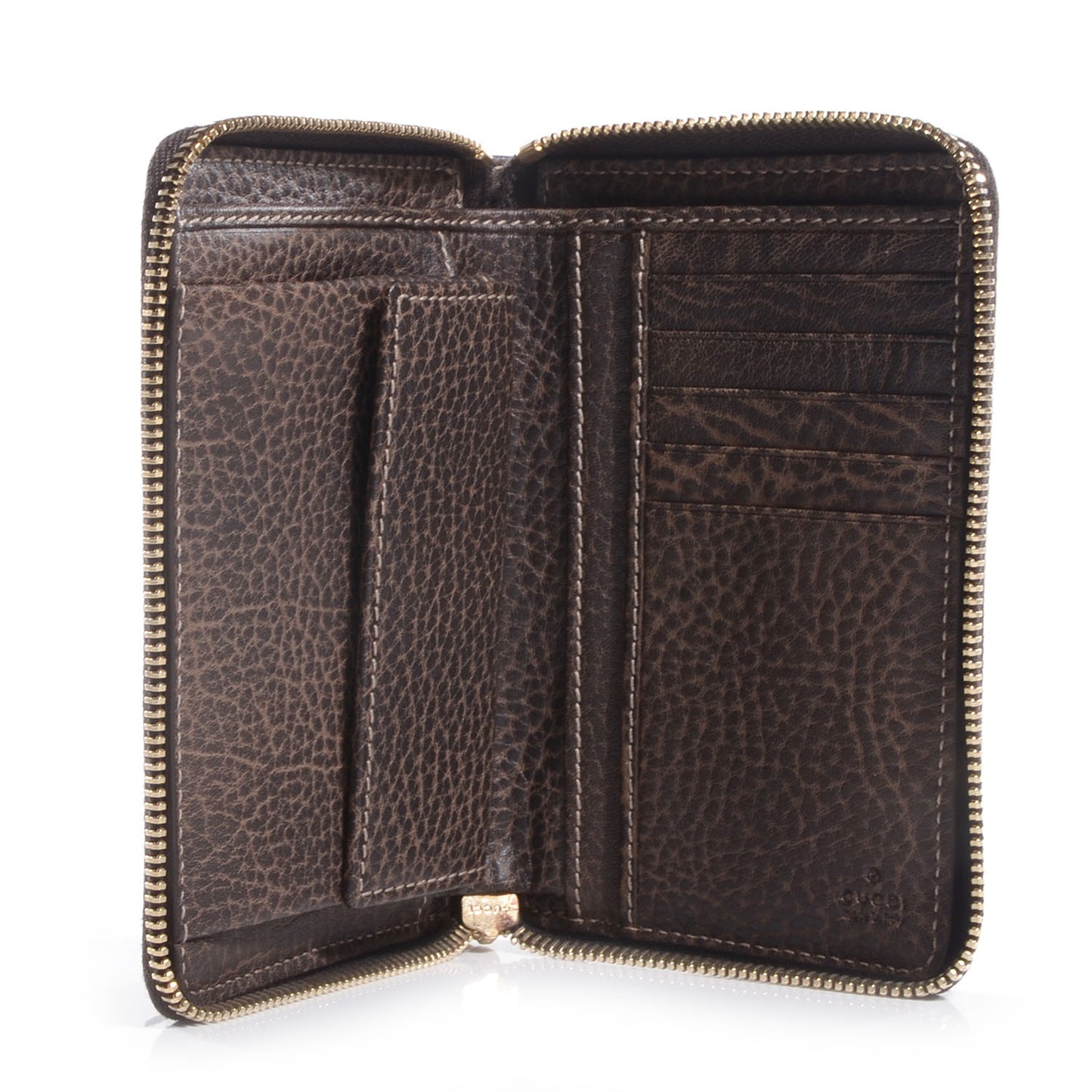 Monogram Bamboo Zip Around Compact Wallet Brown