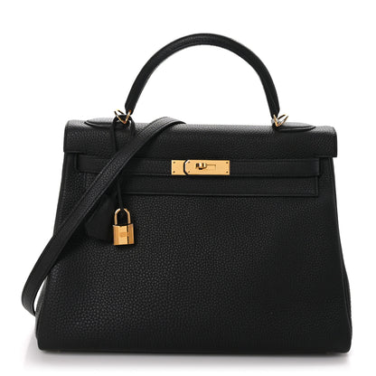 Hermes Togo Kelly Retourne 32 Black 1 of 14