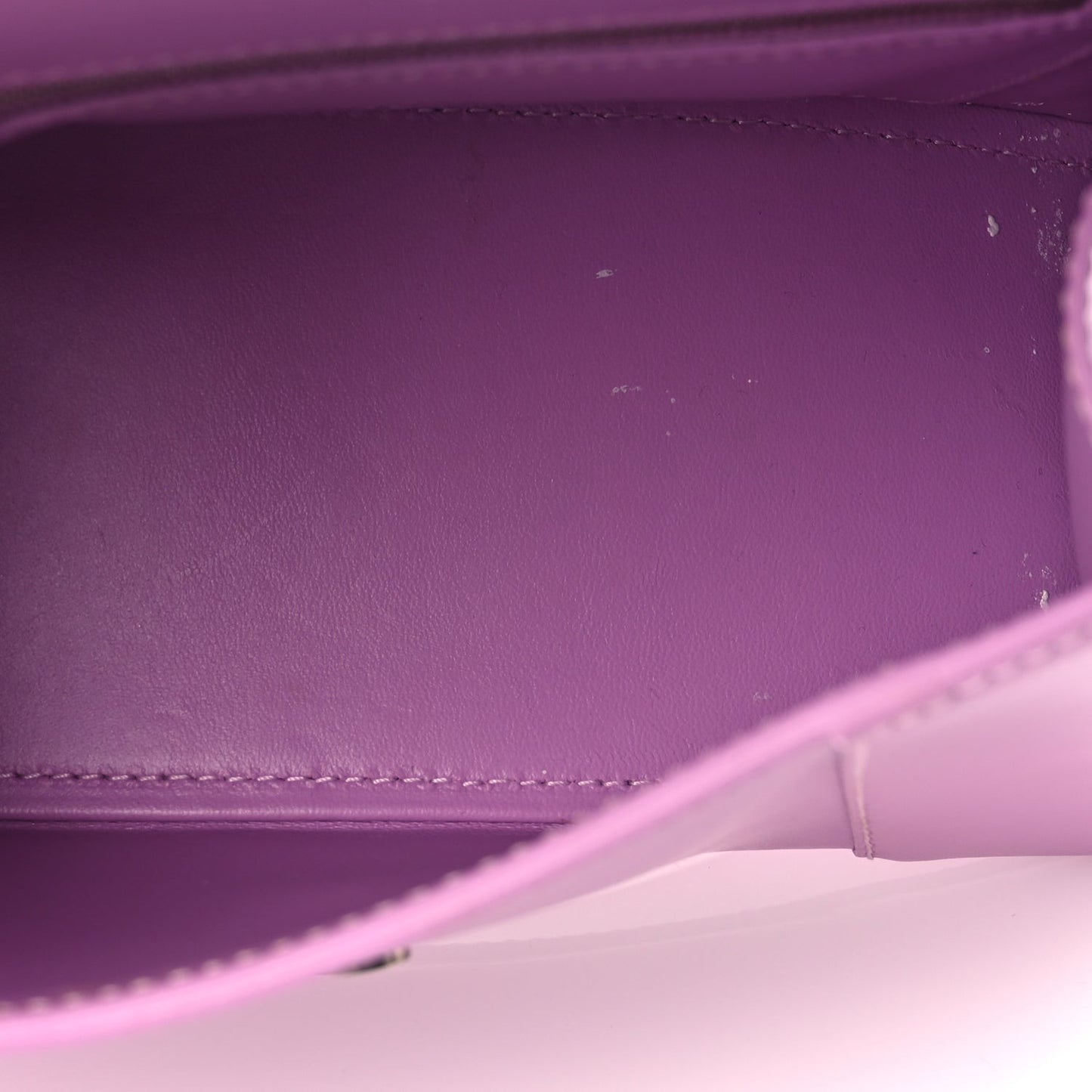 Shiny Box Calfskin Tonal B Small Hourglass Top Handle Bag Lilac