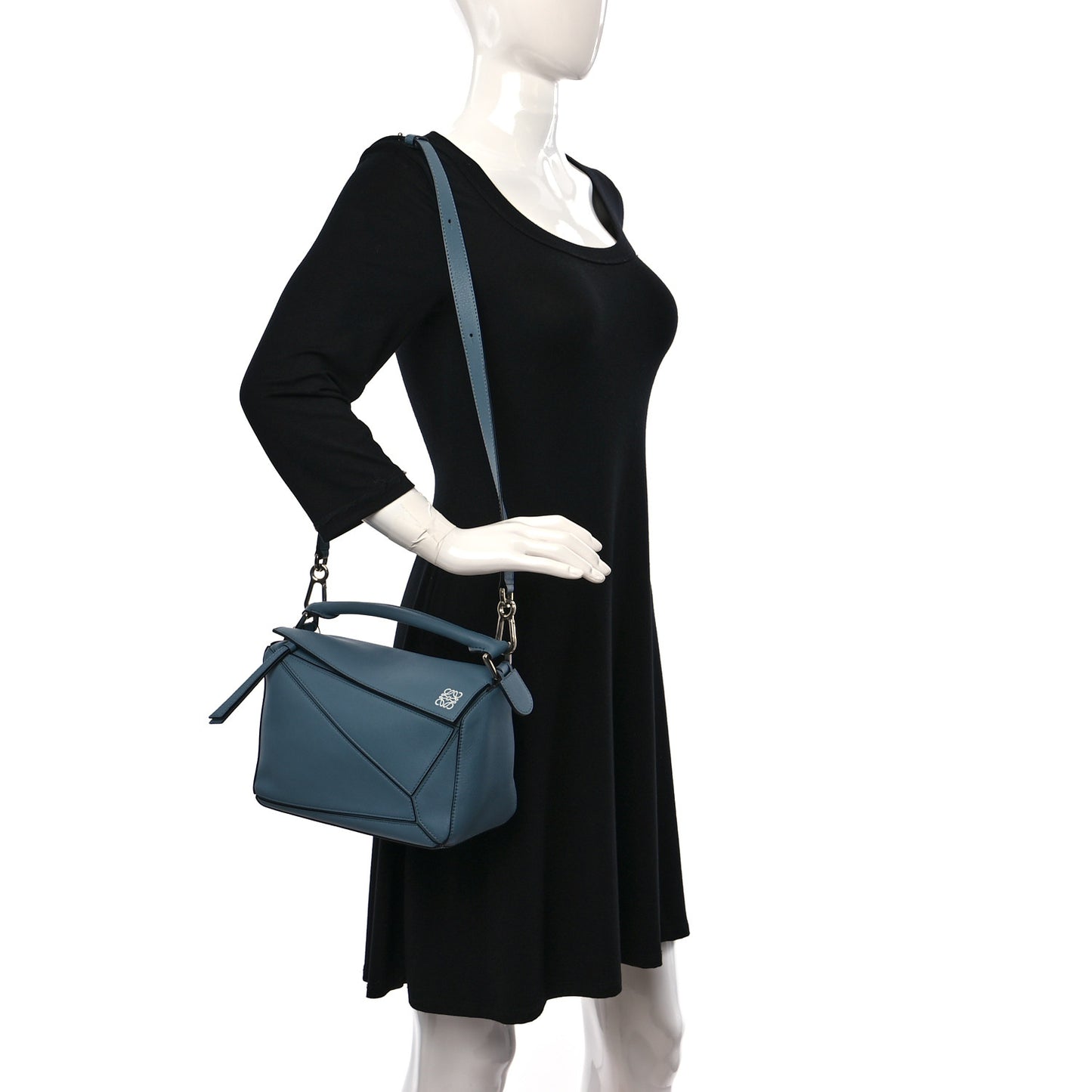 Calfskin Small Puzzle Bag Stone Blue