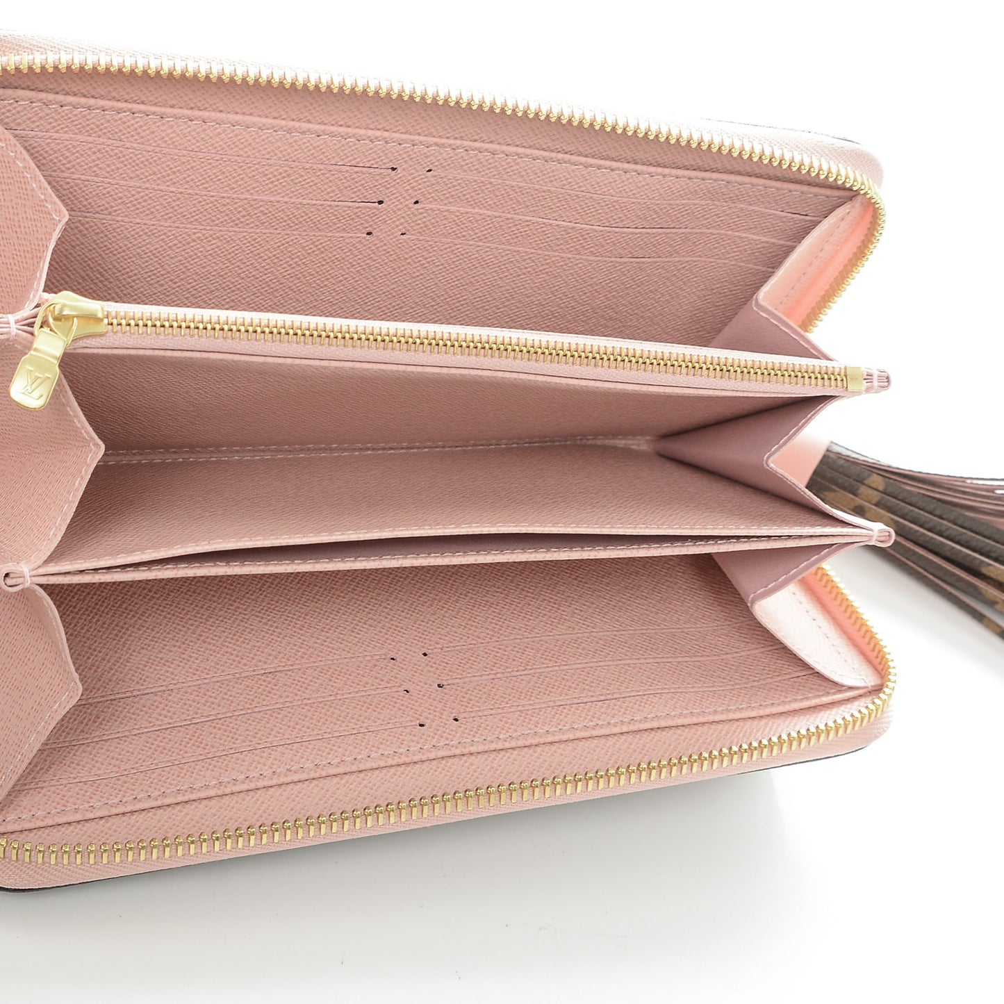 Monogram Pompon Zippy Wallet Rose Ballerine