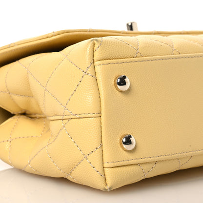 Chanel Caviar Quilted Mini Coco Handle Flap Yellow 10 of 18