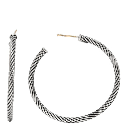 David Yurman Sterling Silver 45mm Cable Classics Hoop Earrings 1 of 4