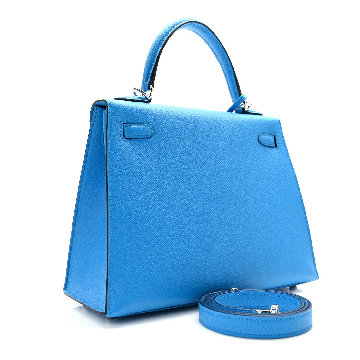 Hermes Epsom Kelly Sellier 25 Bleu Frida 3 of 12
