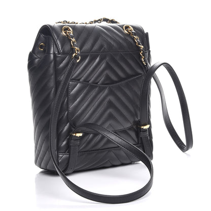 Chanel Calfskin Chevron Quilted Small Urban Spirit Backpack Black 3 of 9