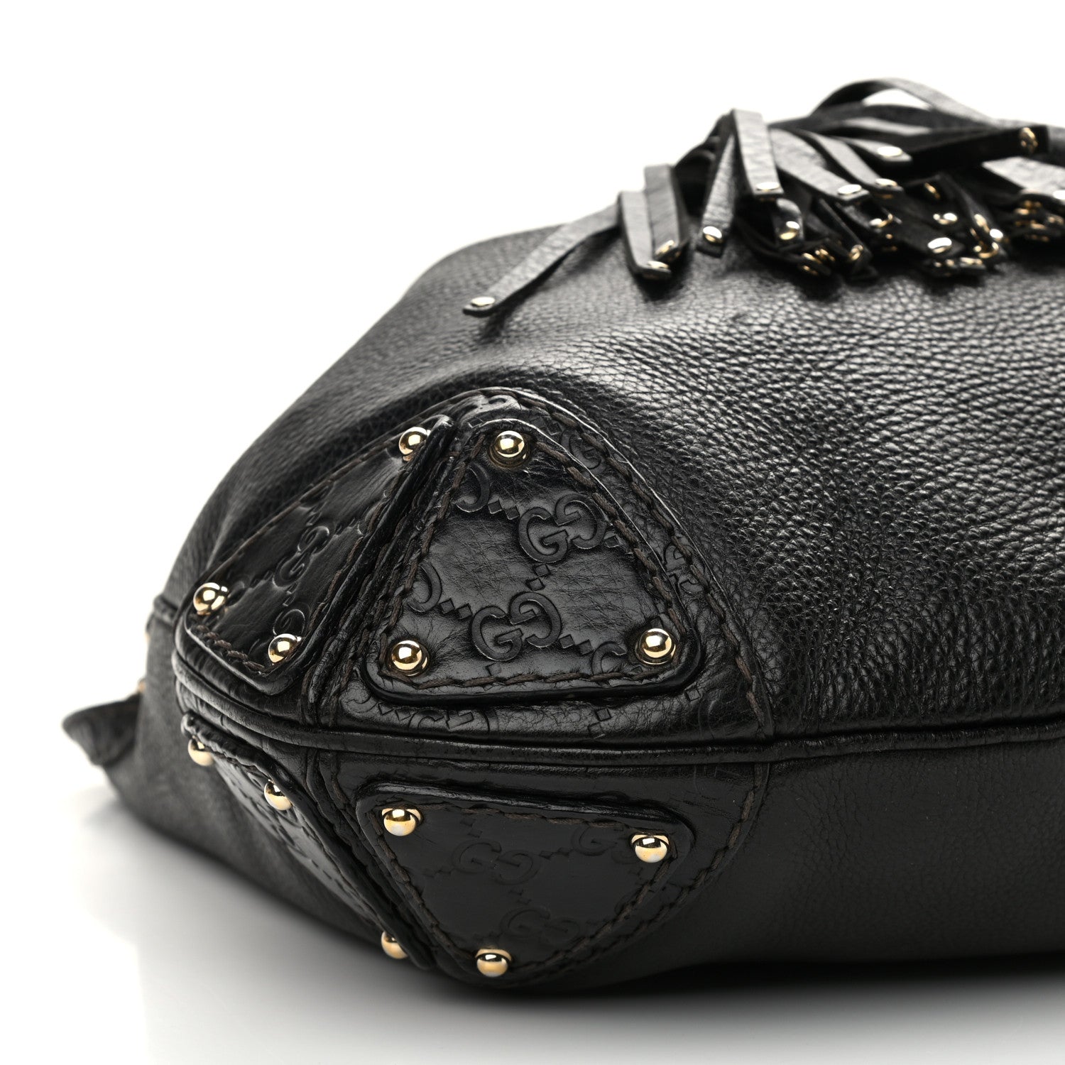Gucci Calfskin Medium Indy Top Handle Hobo Black 8 of 13