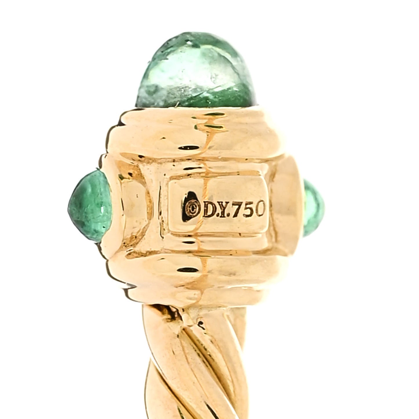 18K Yellow Gold Emerald Renaissance Ring 56 7.5