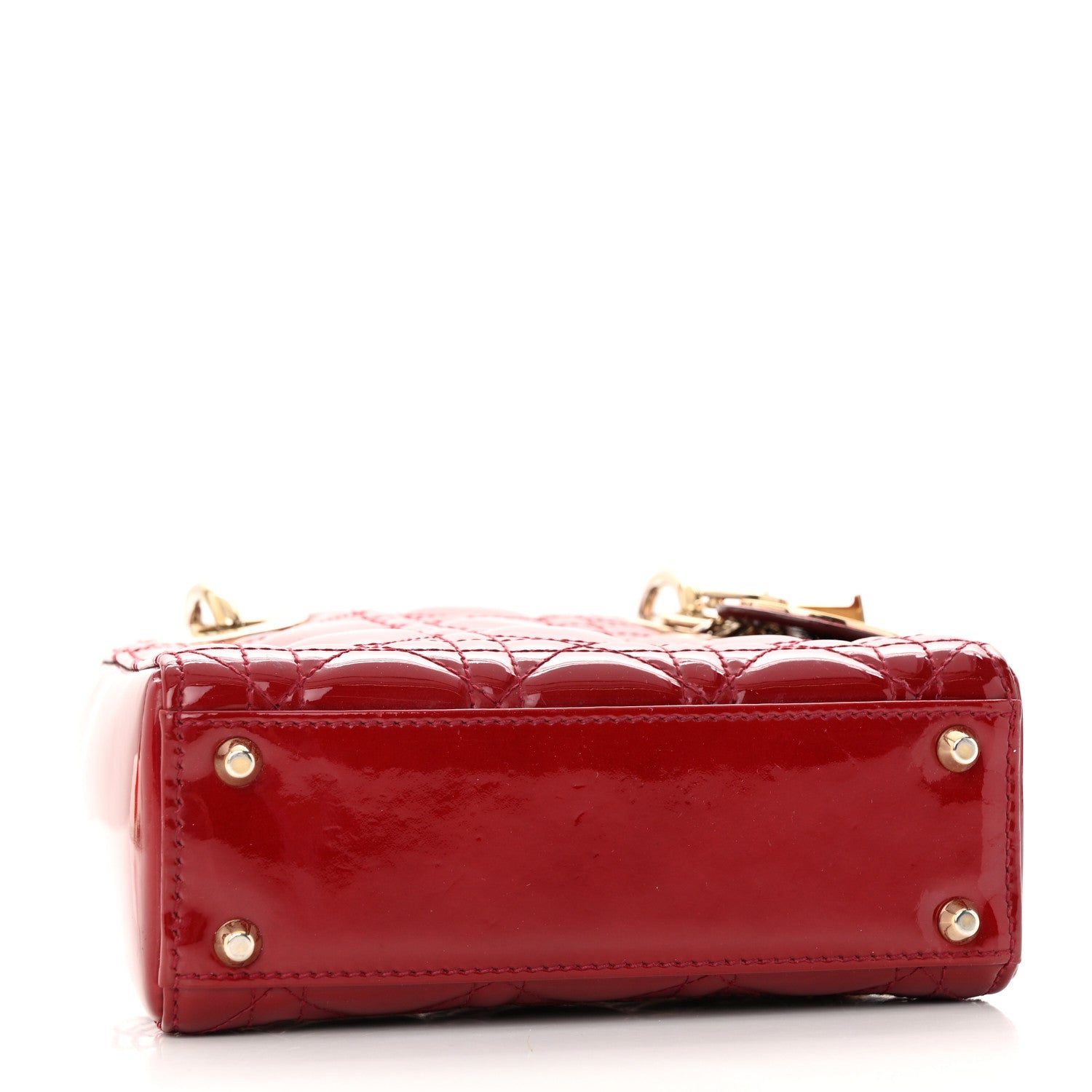 Christian Dior Patent Cannage Mini Lady Dior Red 4 of 18