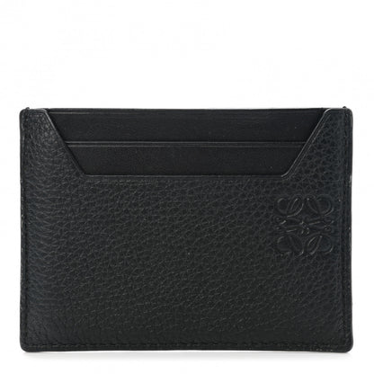 Loewe Soft Grained Calfskin Plain Card Holder Black 1 of 7