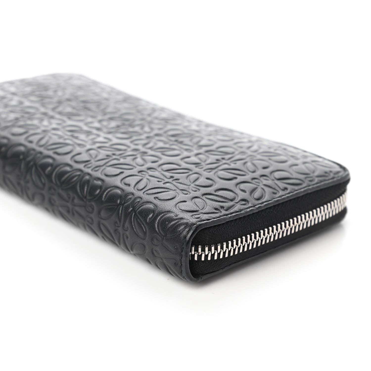 Loewe Calfskin Embossed Repeat Zip Wallet Black 7 of 9