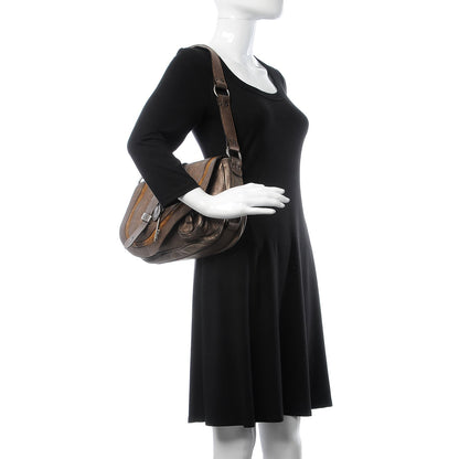 Christian Dior Metallic Calfskin Medium Gaucho Double Saddle Bag Bronze 2 of 9