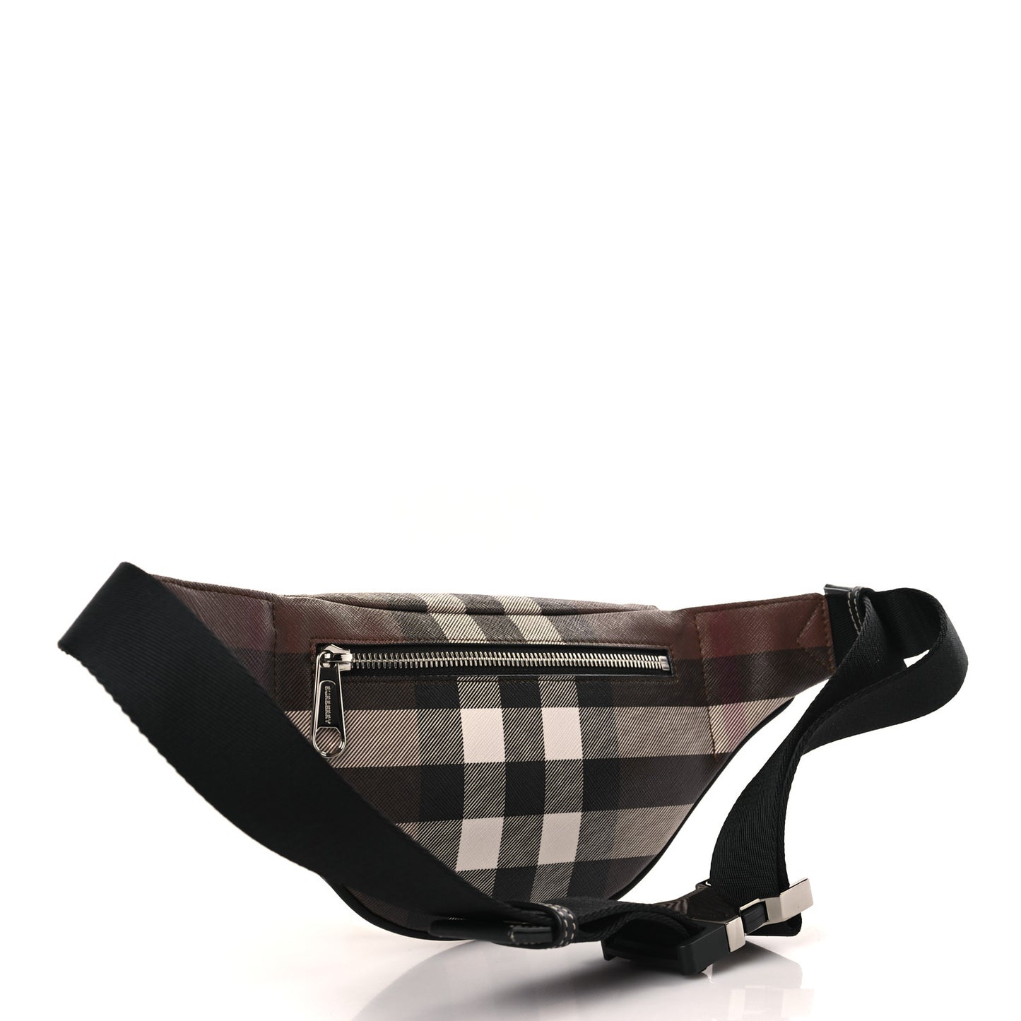 E-canvas Check Bum Bag Dark Birch Brown