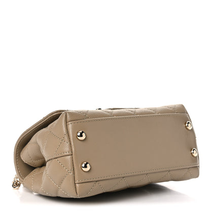 Chanel Caviar Lizard Embossed Quilted Extra Mini Coco Handle Flap Dark Beige 3 of 9