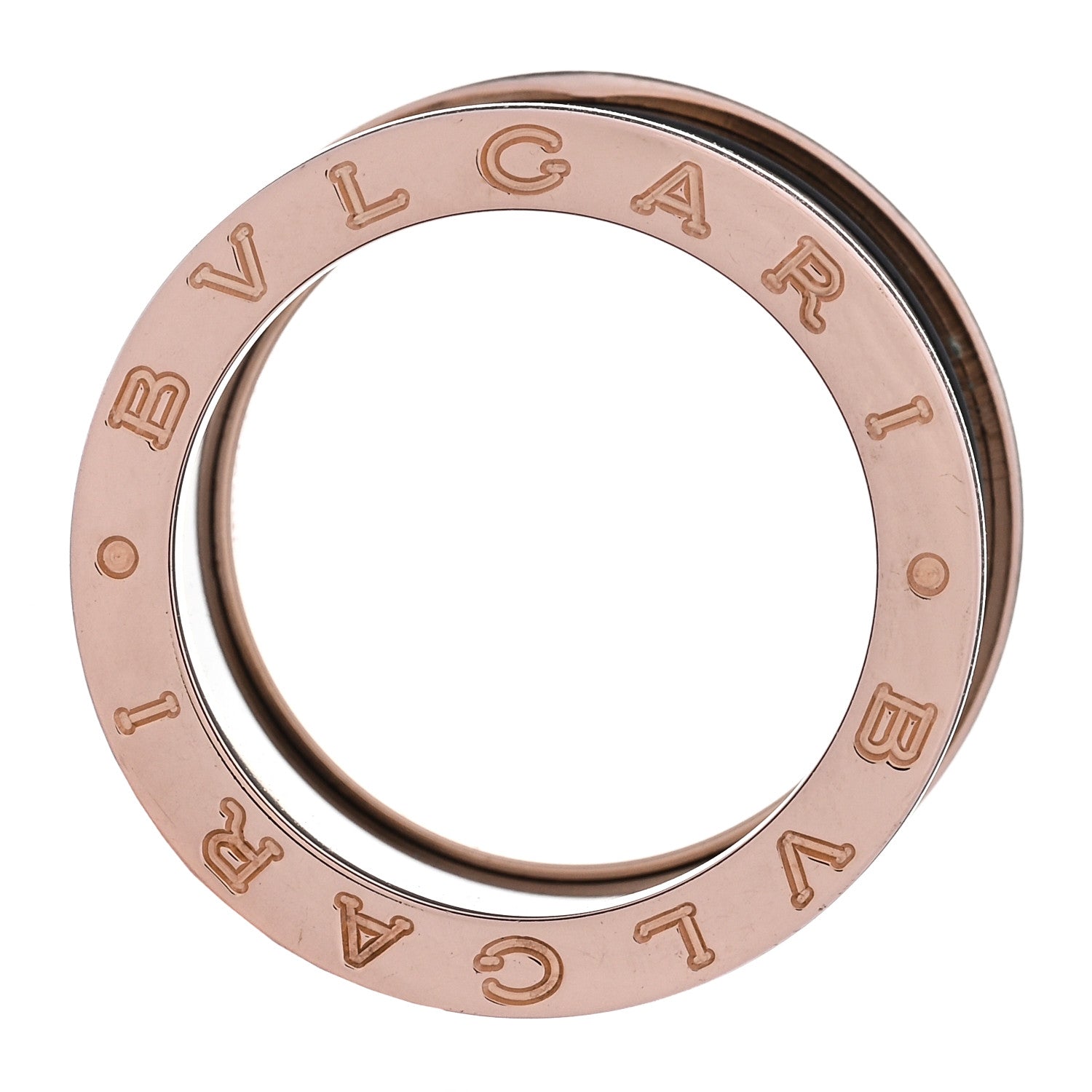 Bulgari 18K Rose Gold Black Ceramic B.Zero1 Four-Band Ring 52 6 6 of 7