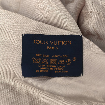Louis Vuitton Silk Lurex Wool Monogram Shine Shawl  Greige 3 of 3