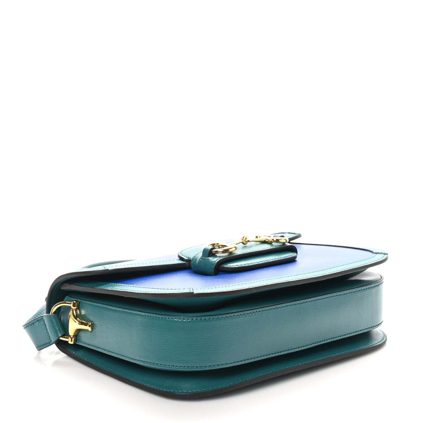 Azalea Calfskin Horsebit 1955 Shoulder Bag Imperial Blue Pavone
