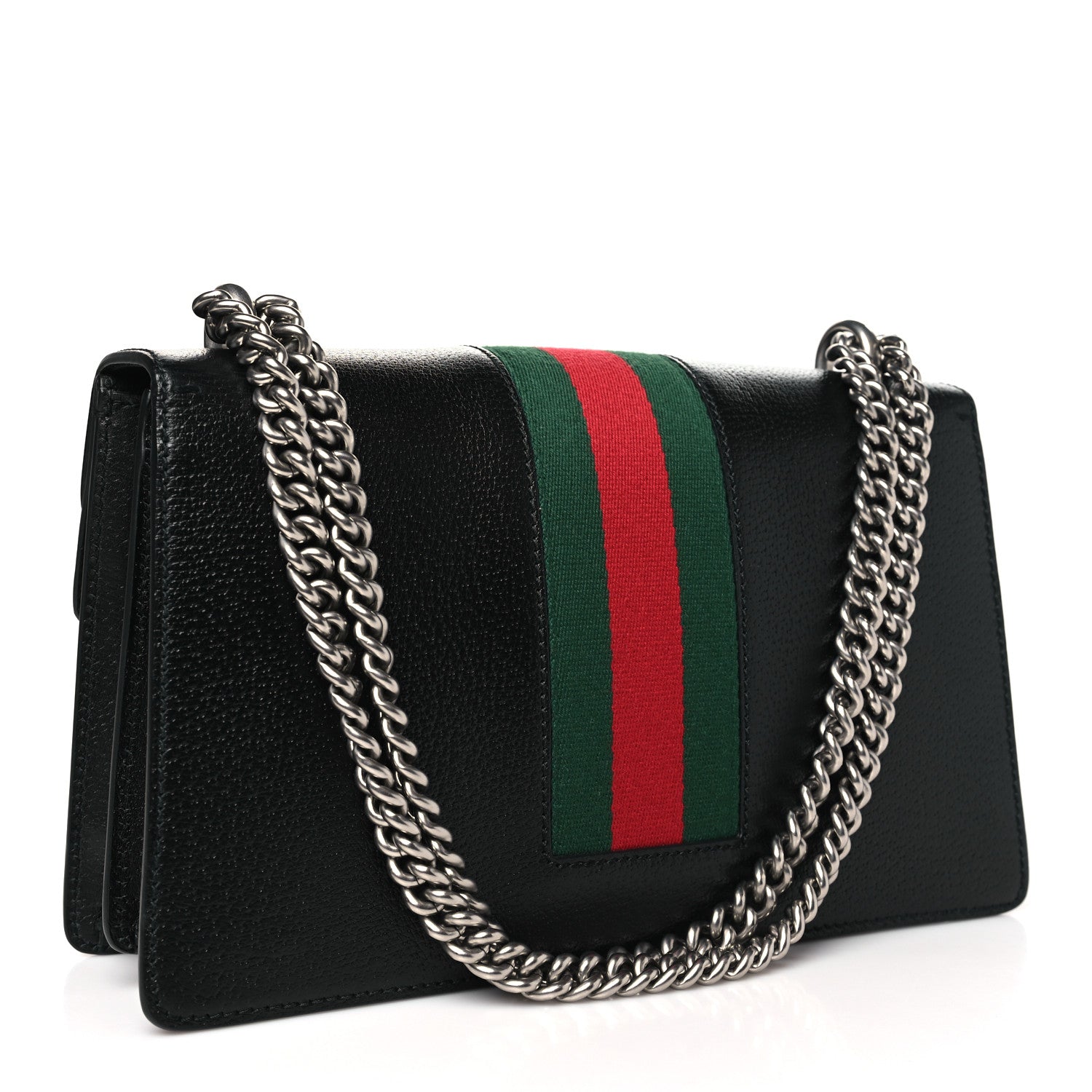 Gucci Calfskin Web Small Dionysus Shoulder Bag Black 3 of 10