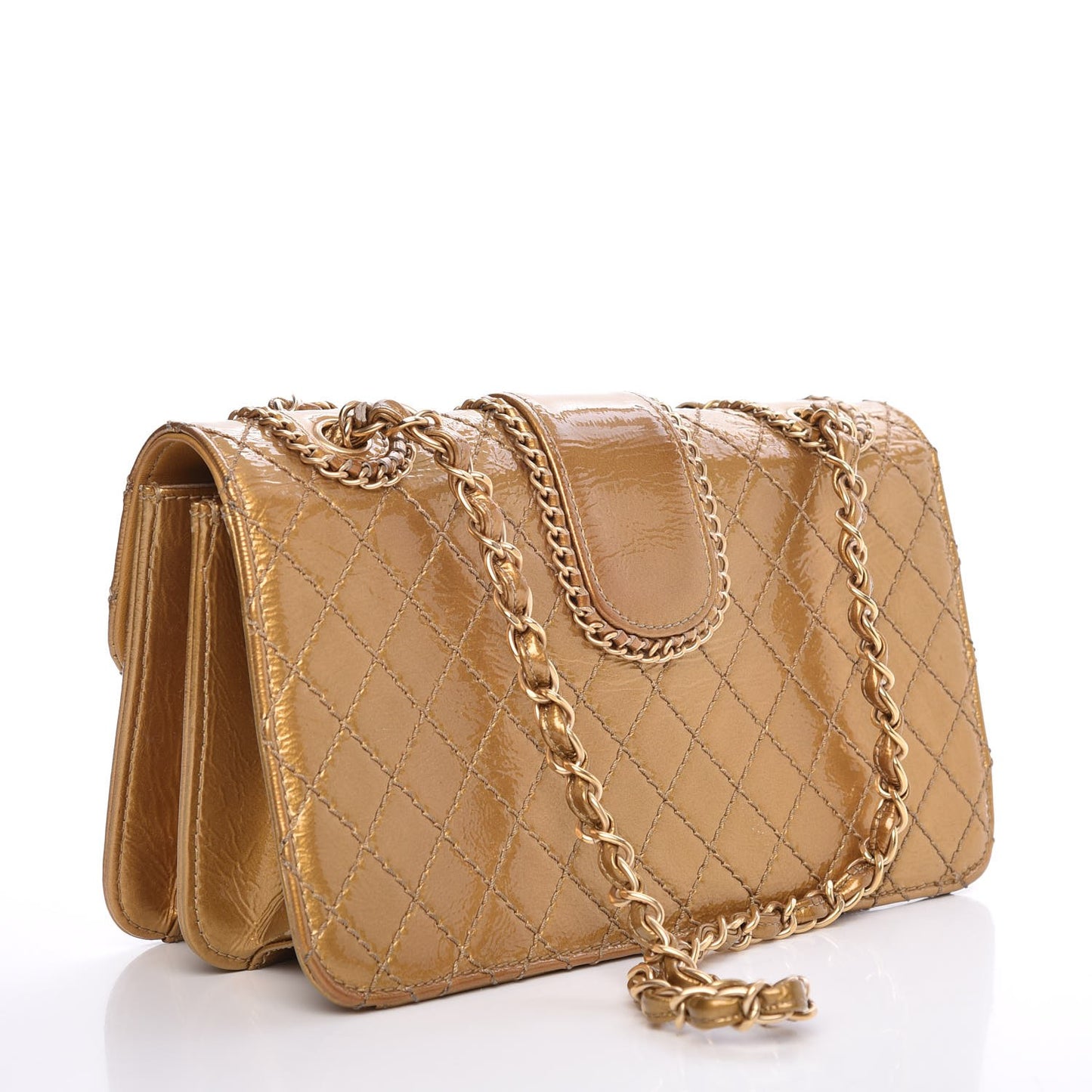 Patent Medium Madison Flap Gold