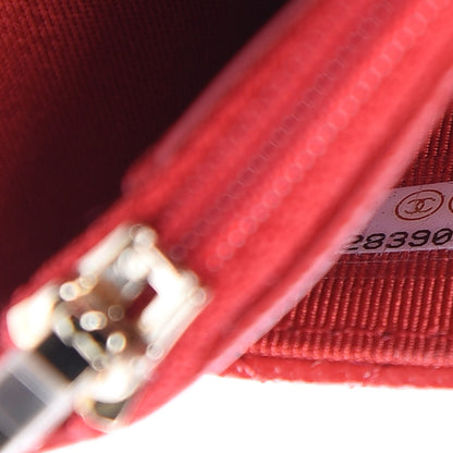 Chanel Caviar Quilted Wallet on Chain WOC Red 8 of 11