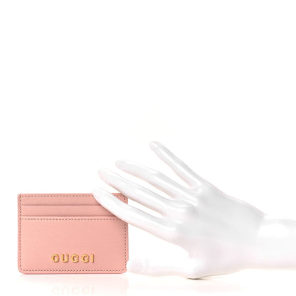 Gucci Calfskin Script Card Holder Light Pink 2 of 8