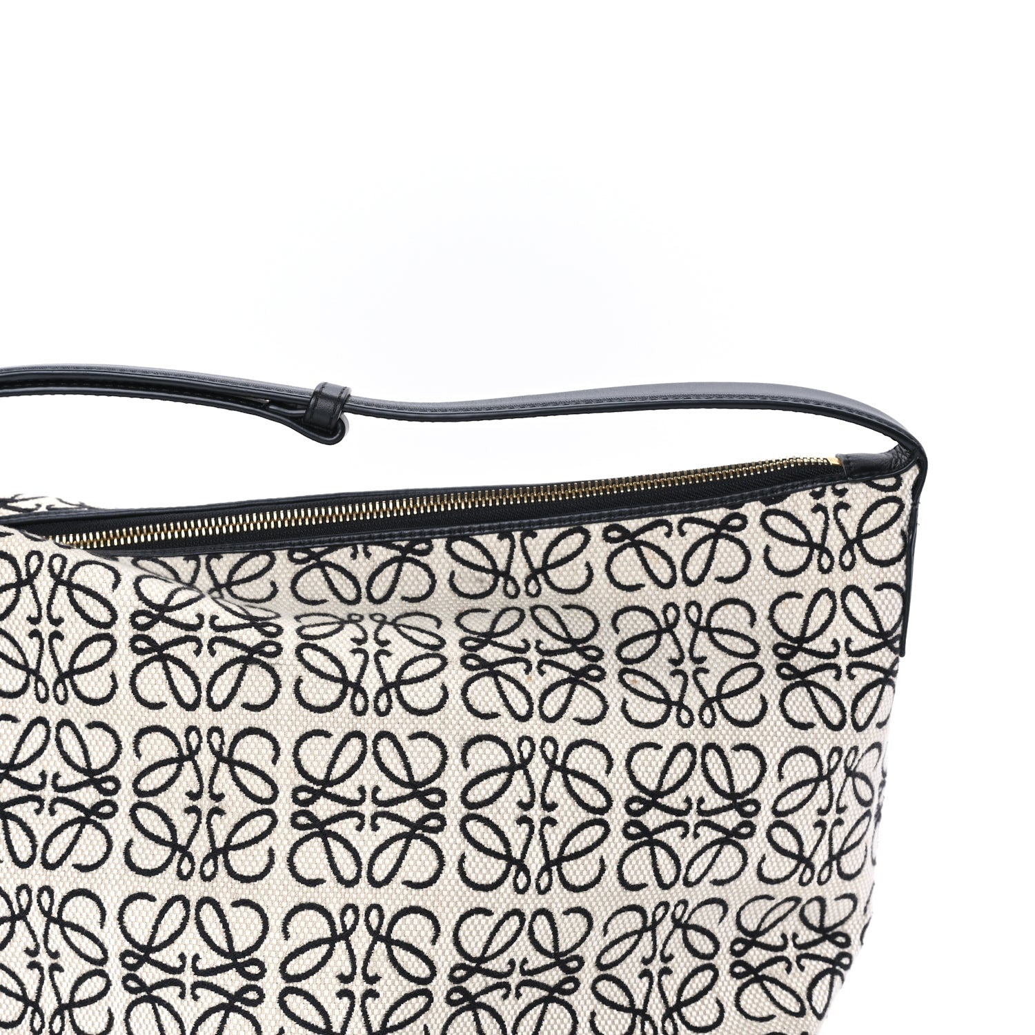 Loewe Jacquard Anagram Calfskin Large Cubi Bag Ecru Black 6 of 7