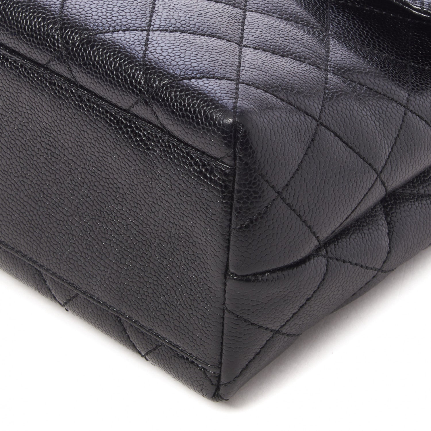Chanel Caviar Quilted Jumbo Kelly Flap Black 5 of 10