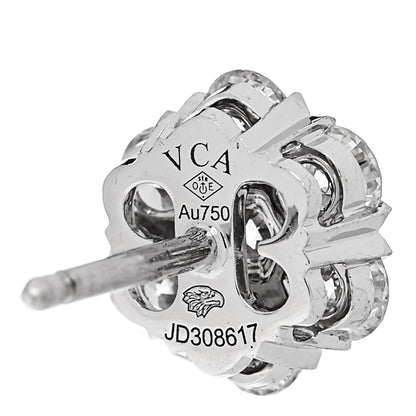 Van Cleef & Arpels 18K White Gold Diamond Fleurette Earrings 4 of 5