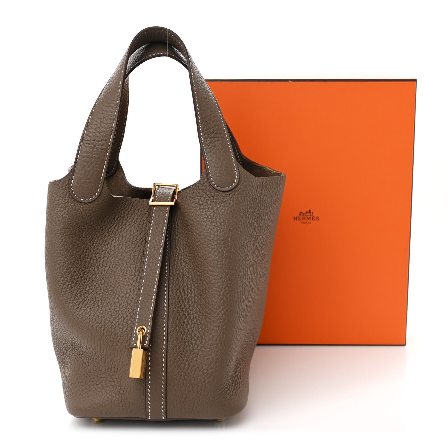 Hermes Taurillon Clemence Picotin Lock 18 PM Etoupe 11 of 11