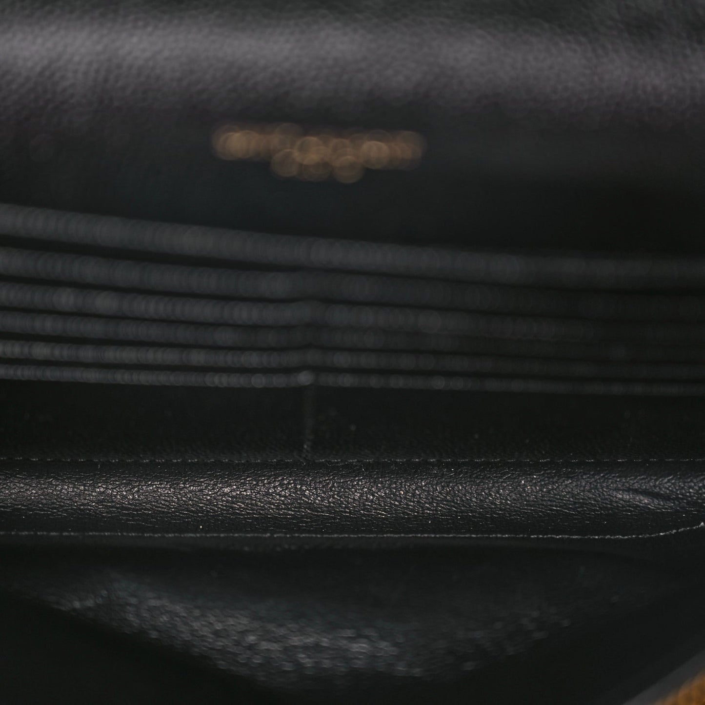 Grain De Poudre Matelasse Chevron Monogram Chain Wallet Black