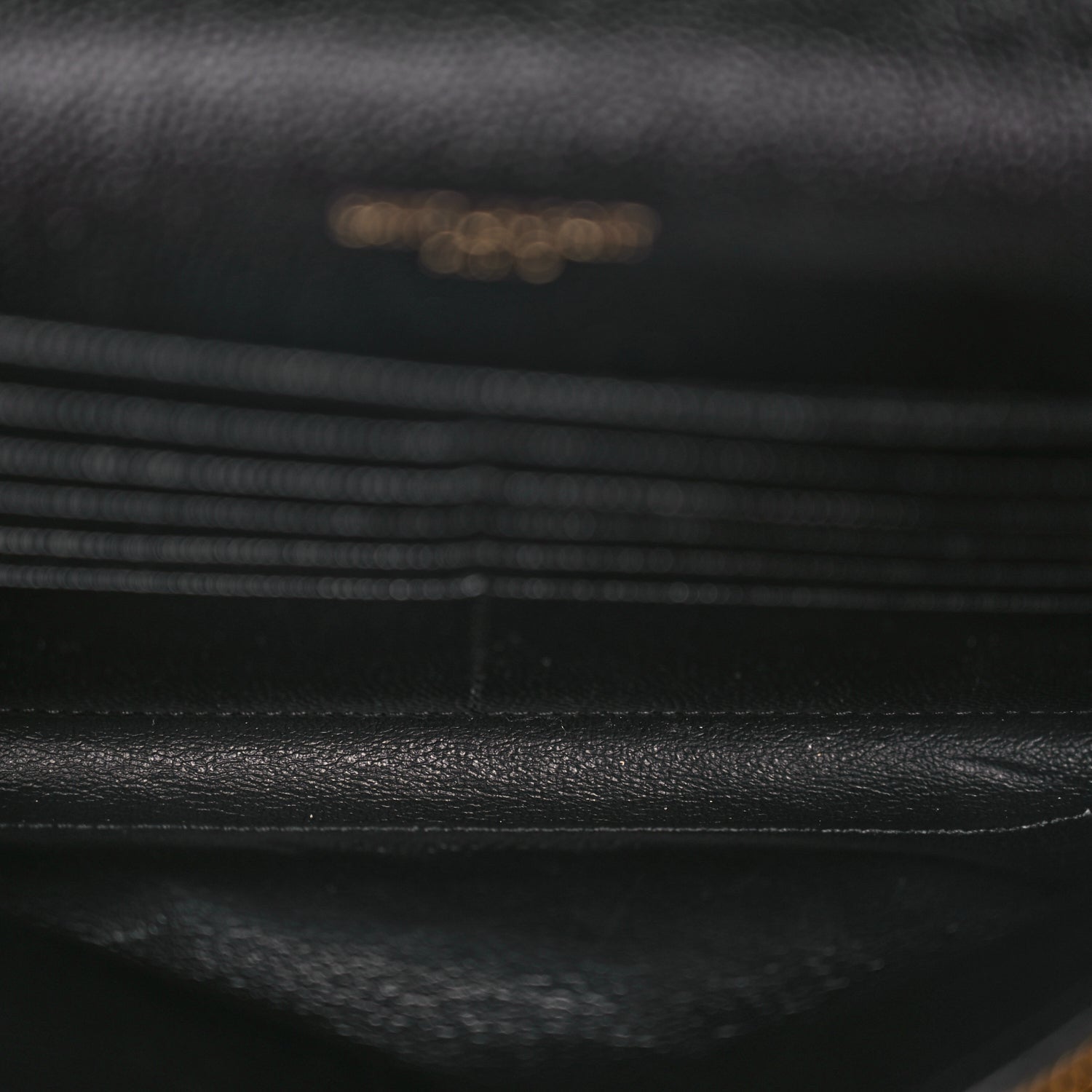 Saint Laurent Grain De Poudre Matelasse Chevron Monogram Chain Wallet Black 4 of 9