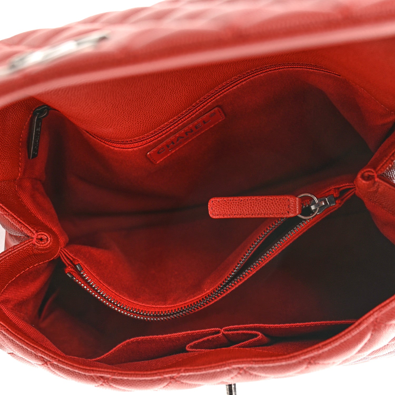 Chanel Caviar Quilted Medium Coco Handle Flap Dark Red 5 of 10