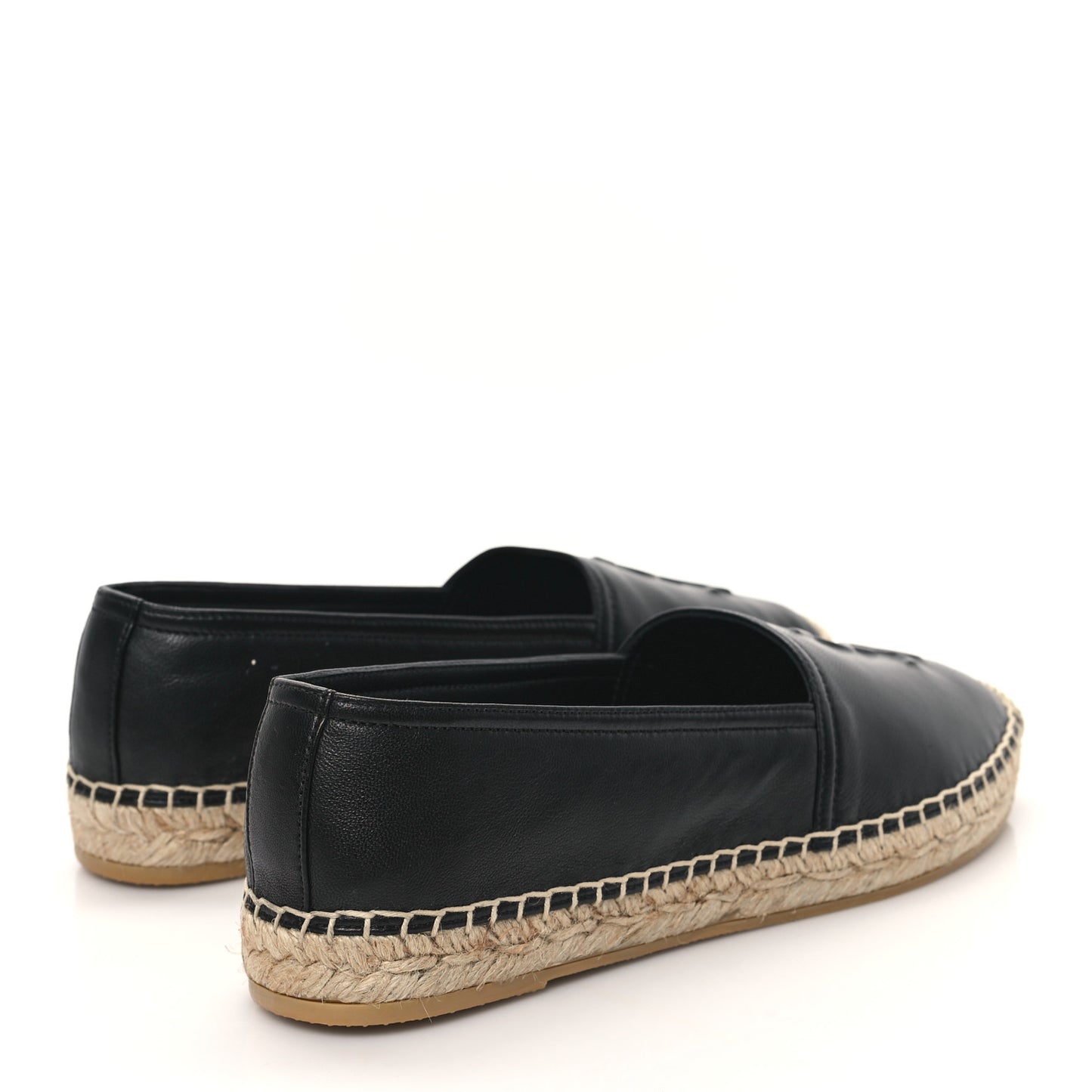 Lambskin Monogram Espadrilles 38 Black