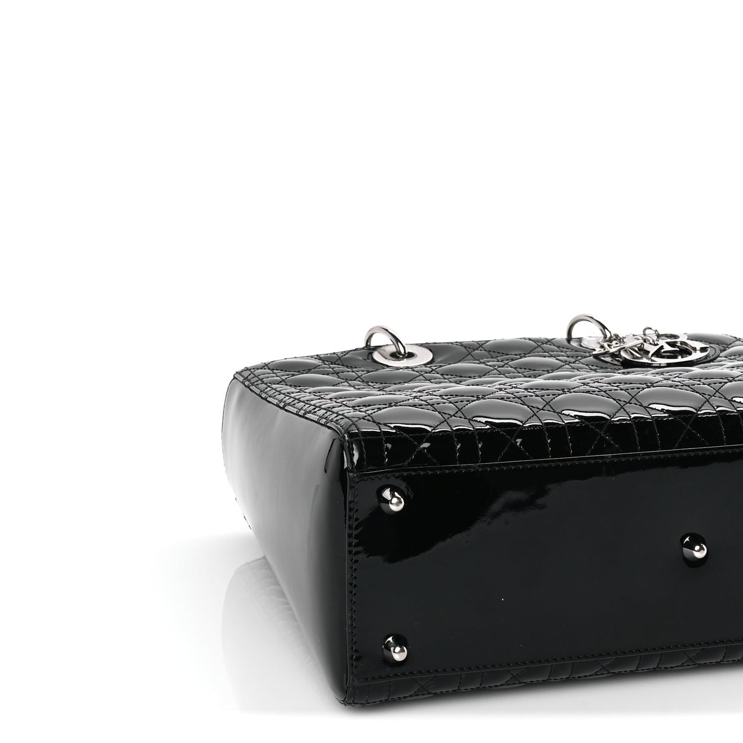 Patent Cannage Large Lady Dior Black
