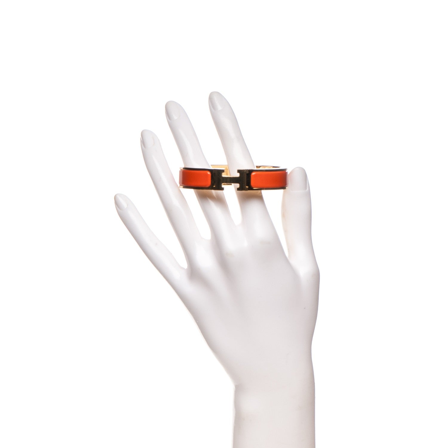 Hermes Enamel Narrow Clic Clac H Bracelet PM Orange 2 of 5