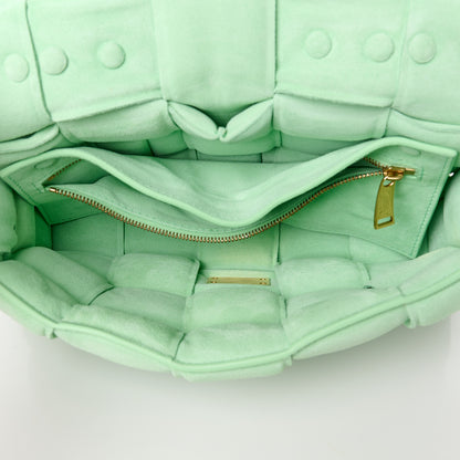 Bottega Veneta Suede Maxi Intrecciato Padded Chain Cassette Crossbody Bag Wasabi 5 of 12