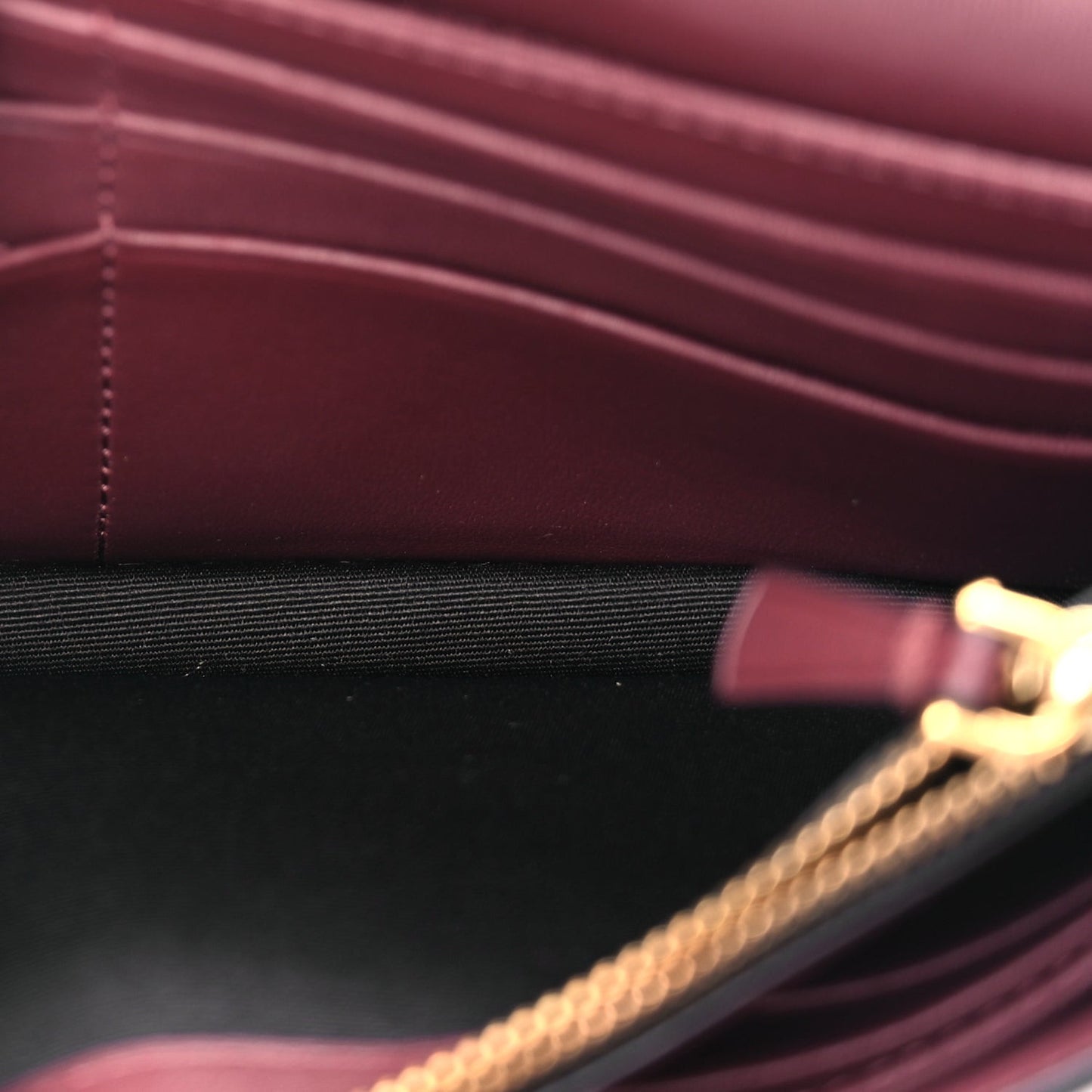 Calfskin West End Chain Wallet  Burgundy