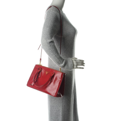 Prada Saffiano Vernice Mini Galleria Double Zip Tote Rosso 2 of 7