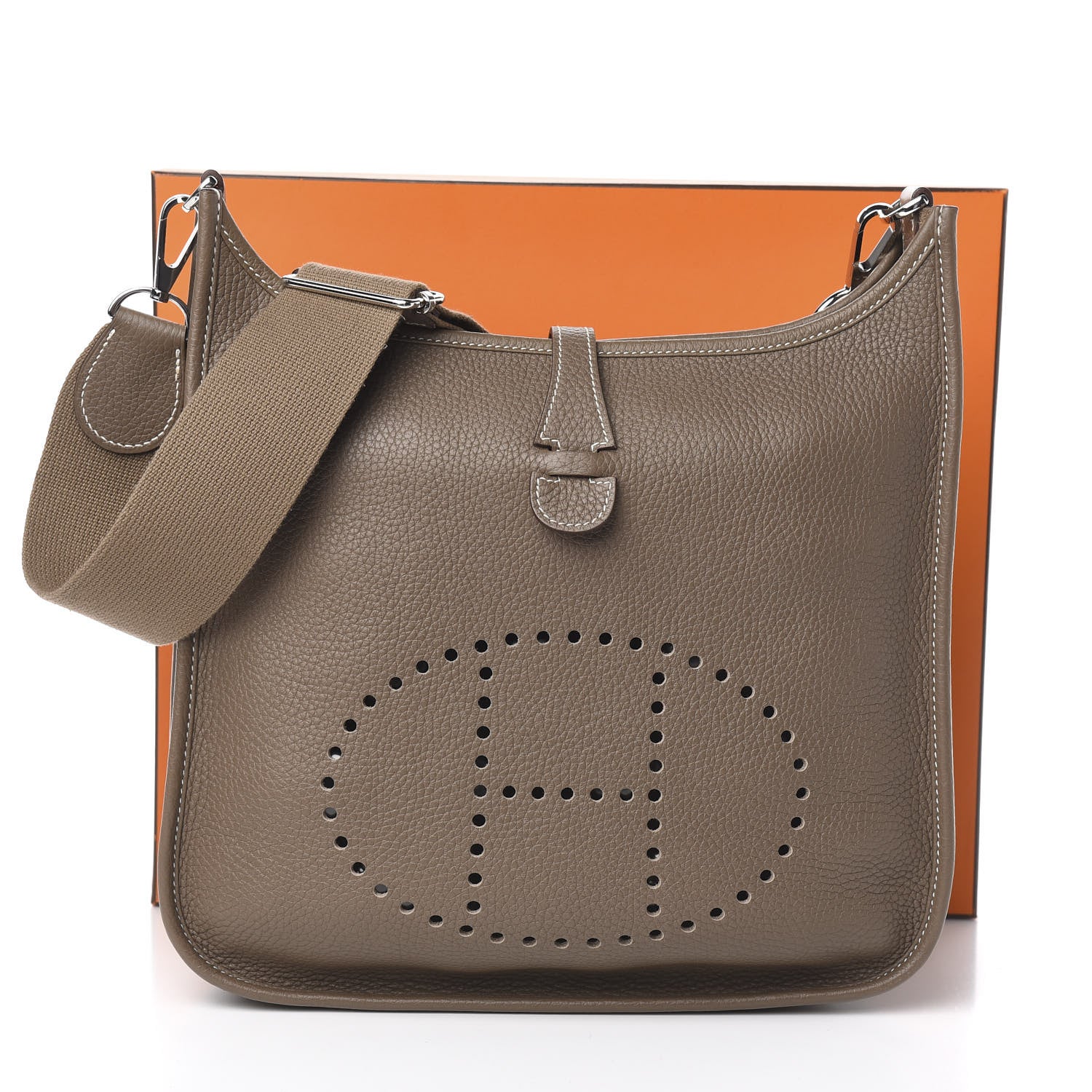 Hermes Taurillon Clemence Evelyne III PM Etoupe 12 of 12