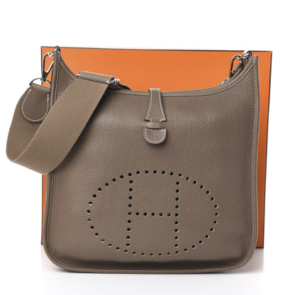 Hermes Taurillon Clemence Evelyne III PM Etoupe 12 of 12