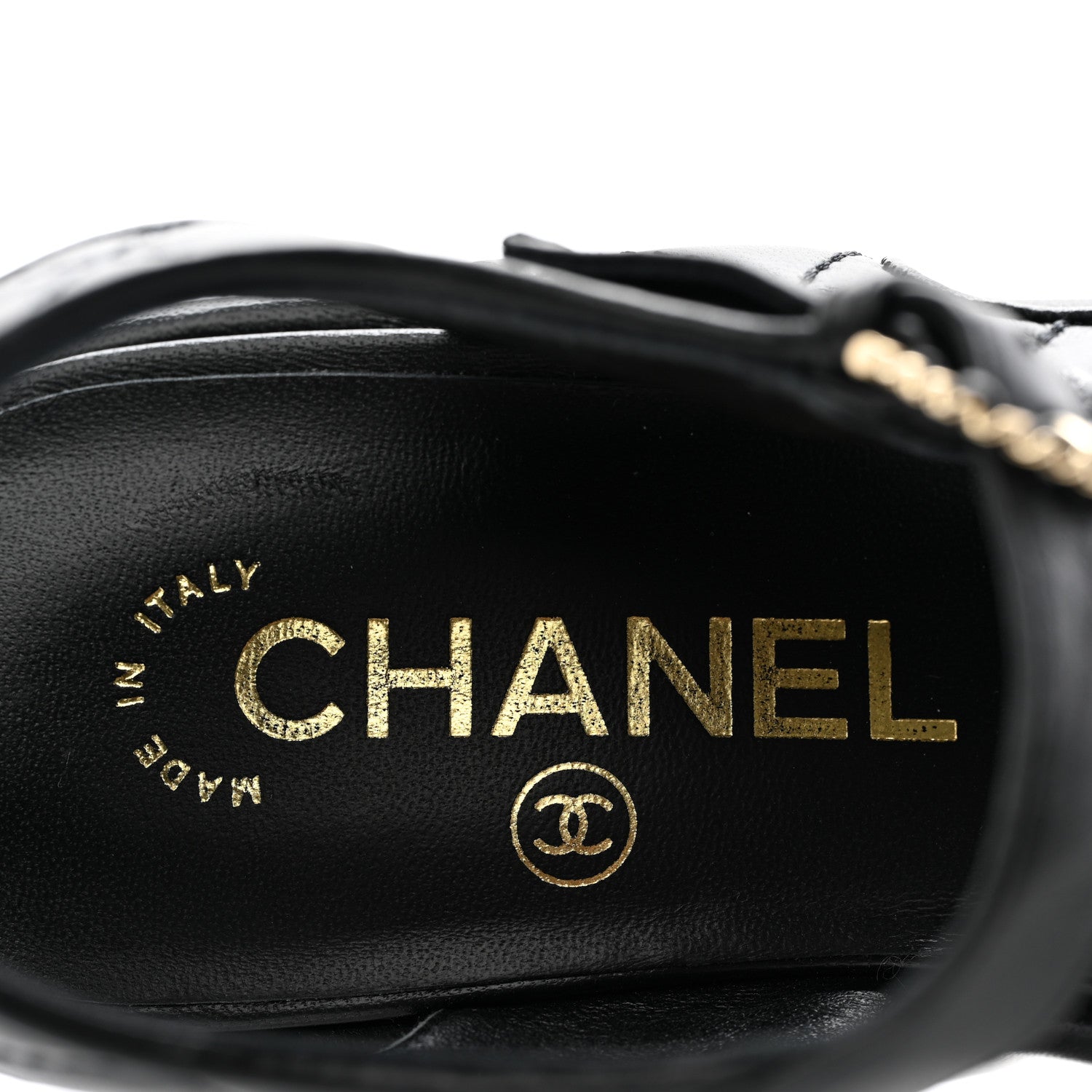 Chanel Lambskin Quilted Peep Toe Wedge Sandals 36.5 Black 9 of 19